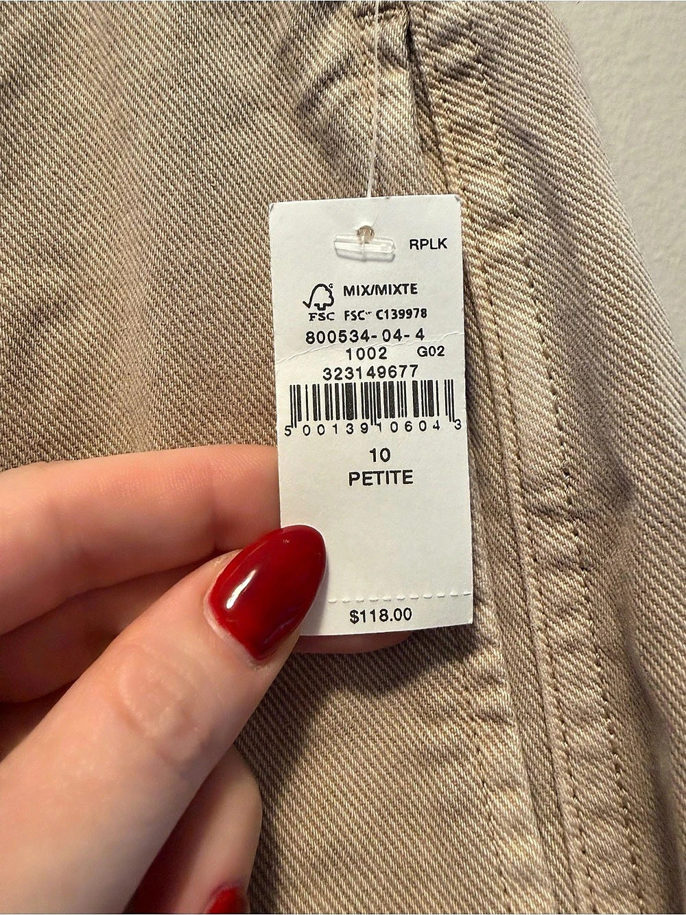GAP Barrel Leg Cotton Pants Brown Size 10 Petite NWT - Picture 4 of 6